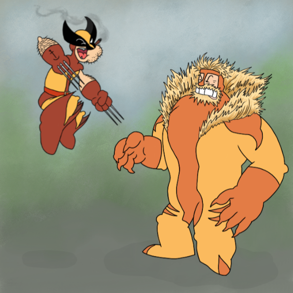 Take the one. Take the other. Smash 'em together. You can draw in the style of either one or both. - Online Drawing Game Comic Strip Panel by Wizard Croissant