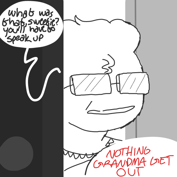 previous panel was unreadable so it's grandma time - Online Drawing Game Comic Strip Panel by DistantEggSong