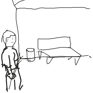 Person:- Man! I thought I was late... But no one has reached here till now. Huuh!!! - Online Drawing Game Comic Strip Panel by Himanshu Dutt