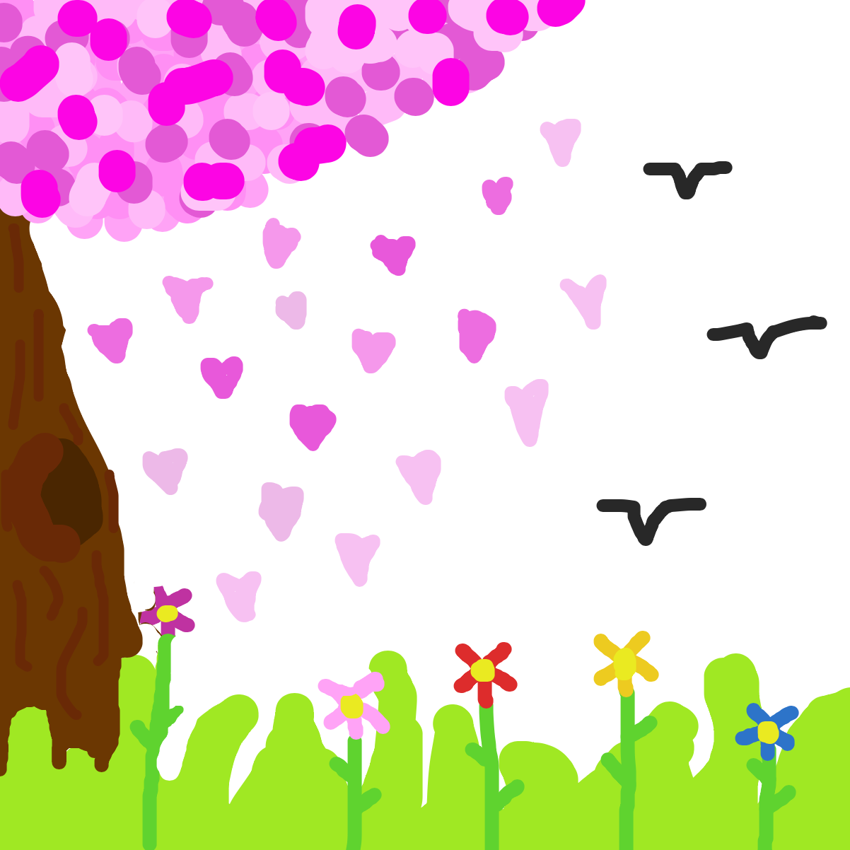 This is the season spring and it's my first "comic". oof lol - Online Drawing Game Comic Strip Panel by MoonlightWolfie