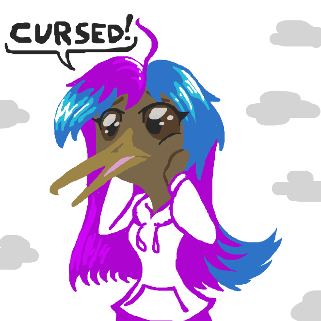 Vicky is transformed into a werekiwi from eating the cursed kiwi fruit. - Online Drawing Game Comic Strip Panel by SeanTrunks