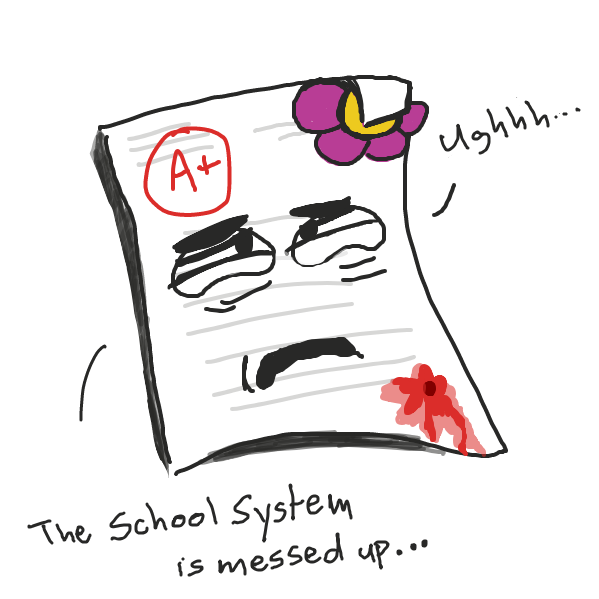 Dying exam paper says his final words...  - Online Drawing Game Comic Strip Panel by Loco-L