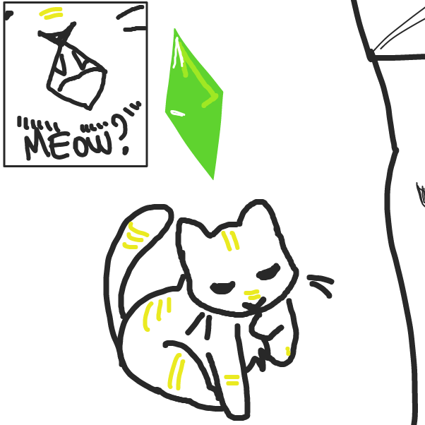 Oh! It's a cat! - Online Drawing Game Comic Strip Panel by HollowBirb