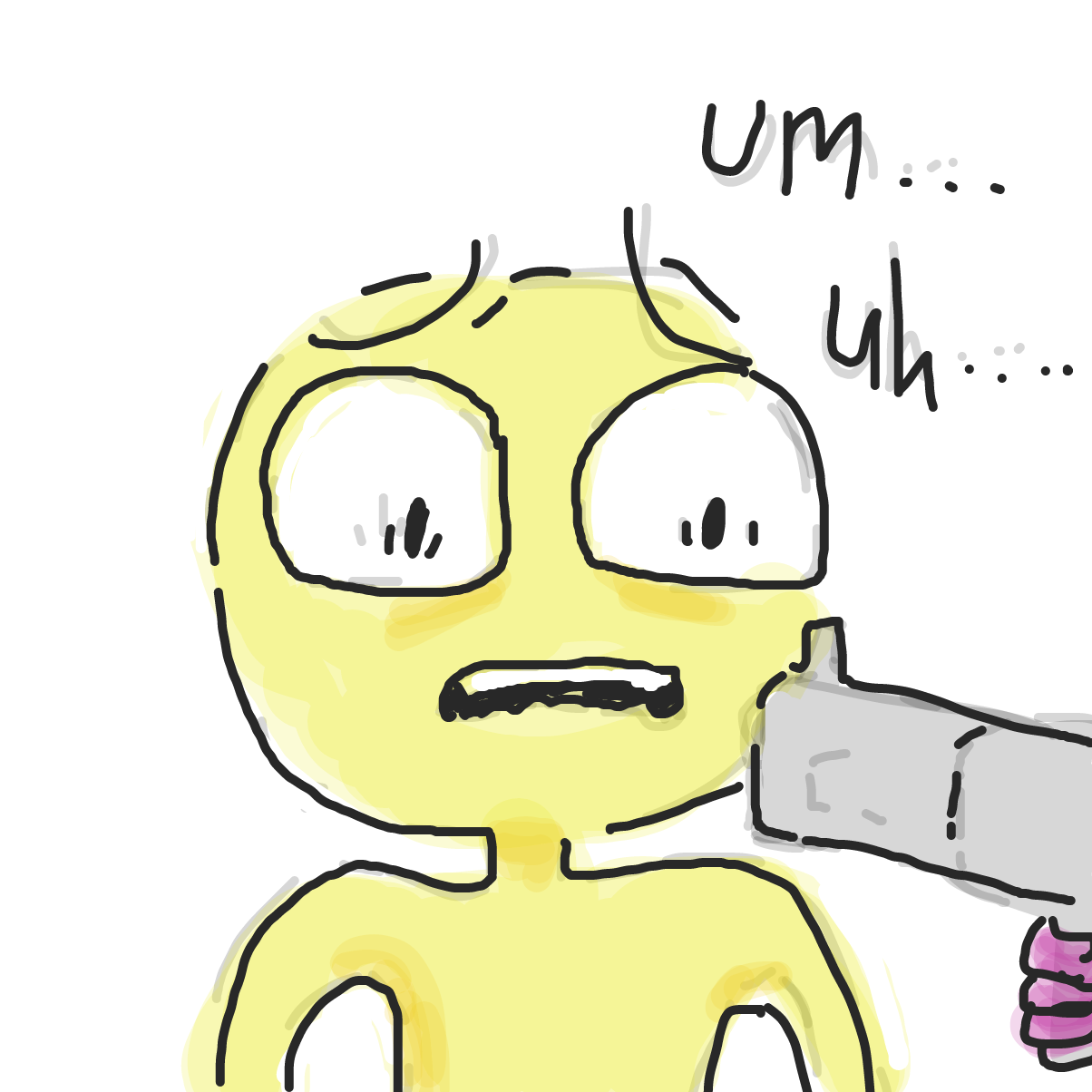 Drawing in Clam with a gun by dumbrump