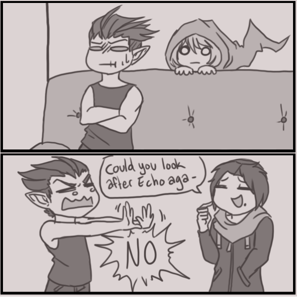 Drawing in Baby sitting an alien by Nephtys