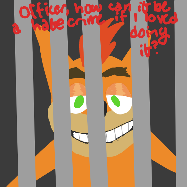 Officer, how can it be a hate crime if i loved doing it? - Online Drawing Game Comic Strip Panel by DistantEggSong