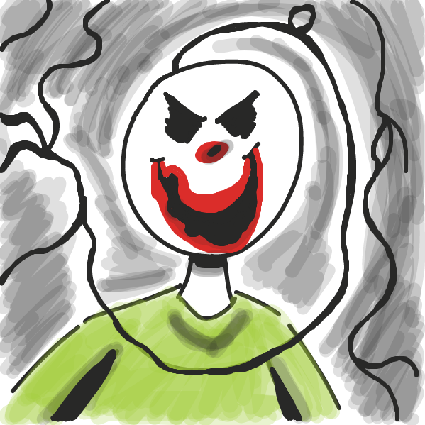 The one strand of hair keep growing and his face is becoming evil. - Online Drawing Game Comic Strip Panel by Loco-L