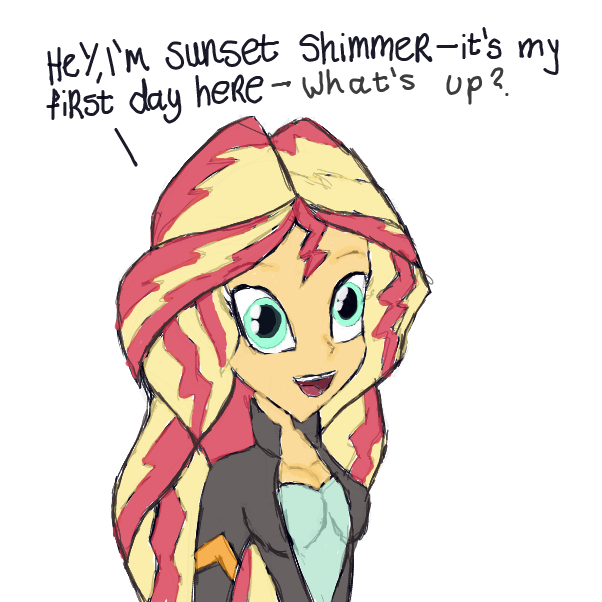 Drawing in Yandere School Drama by Sunset Shimmer
