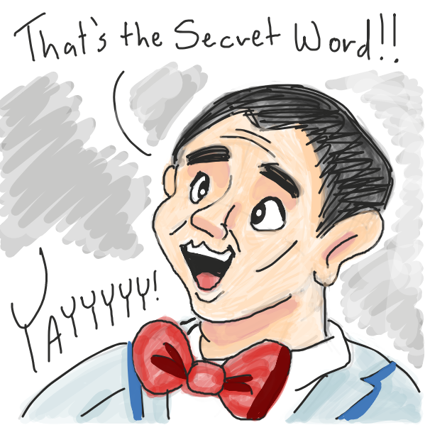 CRACK! That's the secret word! Peewee's excited about that reveal!  - Online Drawing Game Comic Strip Panel by Loco-L