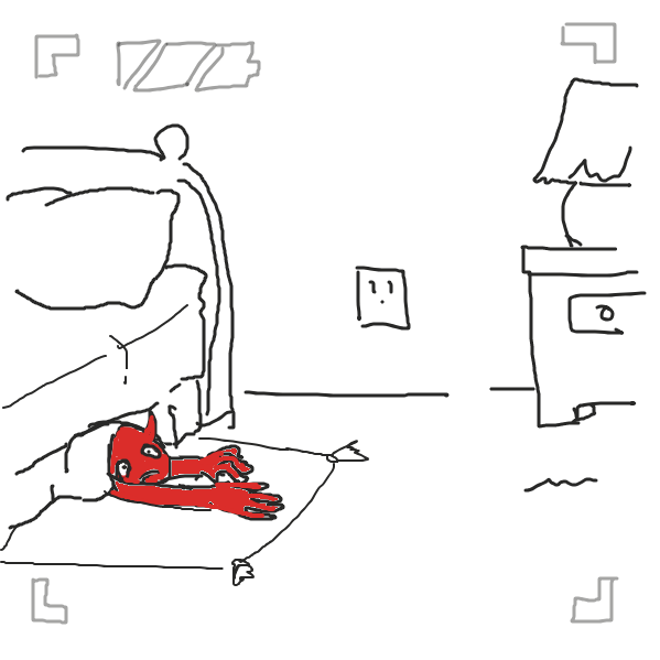 demon tryna escape hell cause satan is angry at him so he used a monster portal - Online Drawing Game Comic Strip Panel by Mojomos