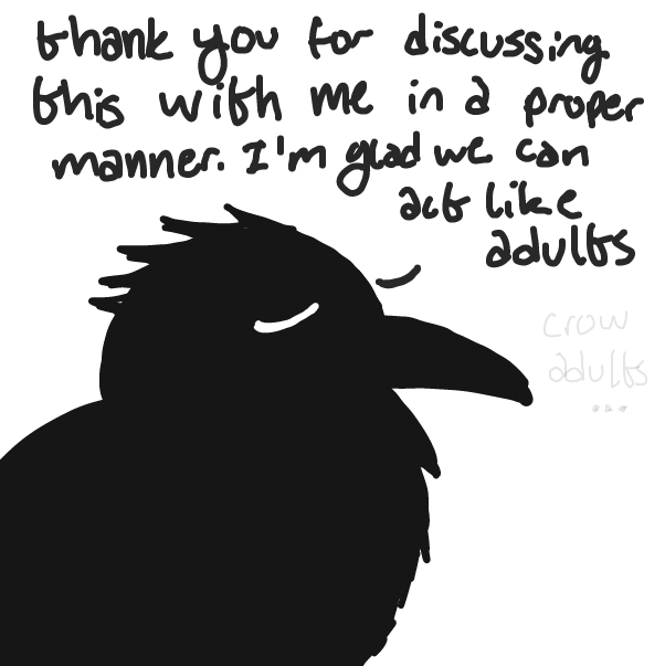 will they get a crow divorce? Or will they go to crow counseling? - Online Drawing Game Comic Strip Panel by DistantEggSong