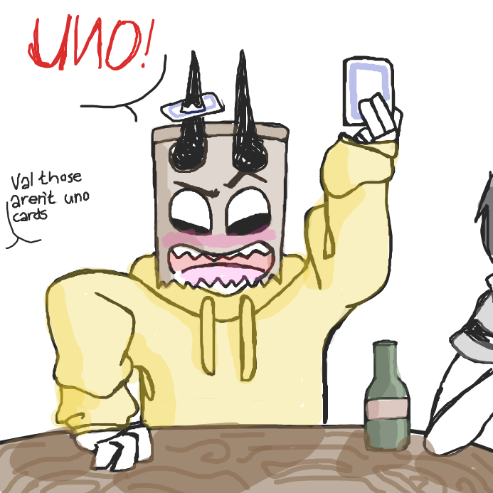 val is worse at cards don't worry ^^ - Online Drawing Game Comic Strip Panel by wrecktangle