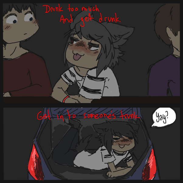 Dumb ways to diiieee, so many dumb ways to dieee.

Honestly, I was going to make some lighthearted stuff, but then this happened. - Online Drawing Game Comic Strip Panel by Nephtys