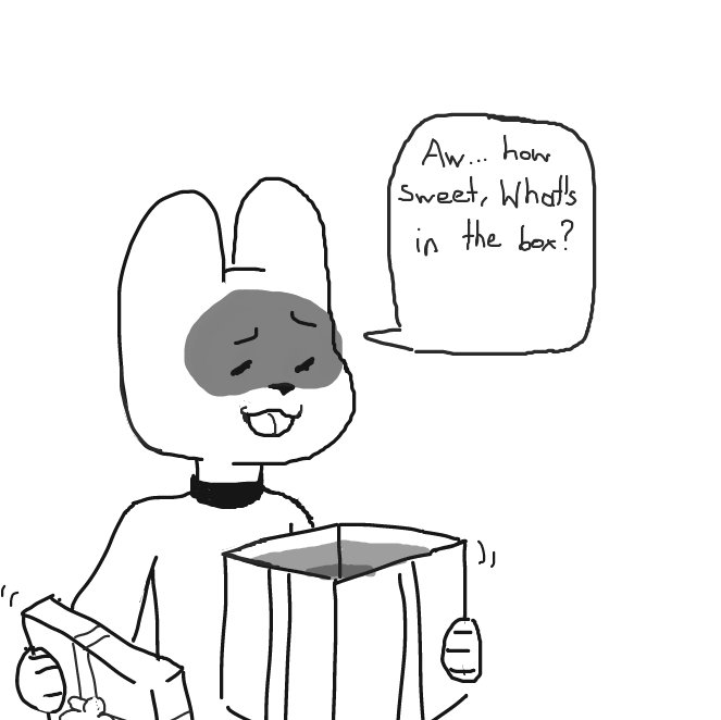 At this point opening a box is dangerous - Online Drawing Game Comic Strip Panel by Sluggishfella