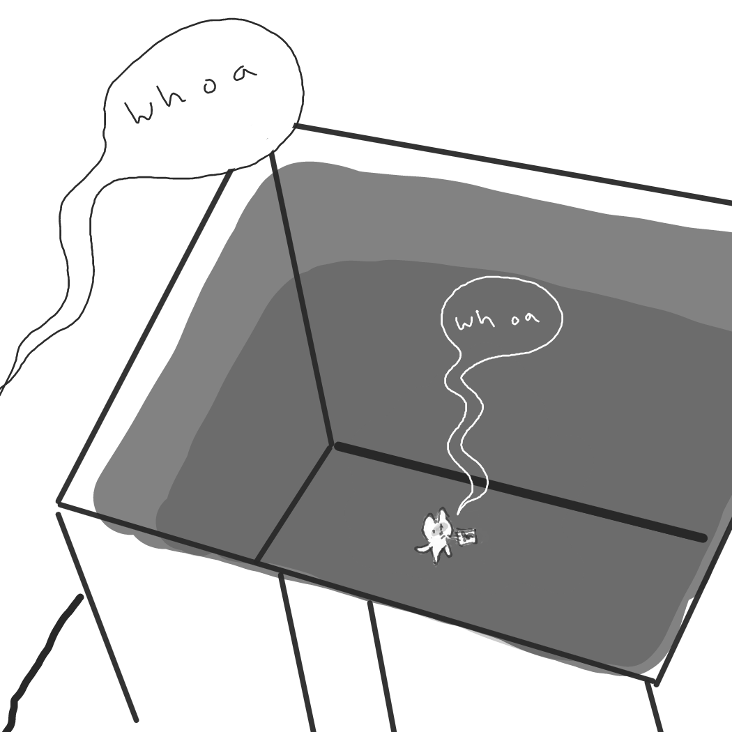 I thought of putting ben butterfly in there but thought of a tiny you in the box and couldn't resist! - Online Drawing Game Comic Strip Panel by Rednightlights