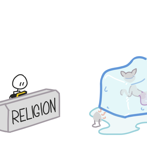 silly scientists, you can't do anything without religion getting involved! - Online Drawing Game Comic Strip Panel by Cake Emoji