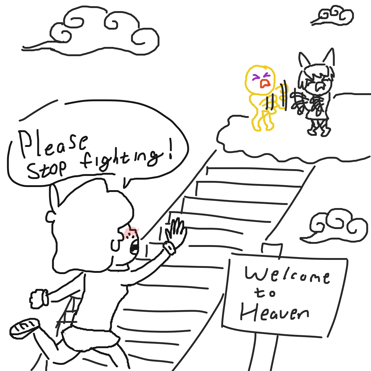 (That's the stairway to heaven) - Online Drawing Game Comic Strip Panel by CherryFlavored
