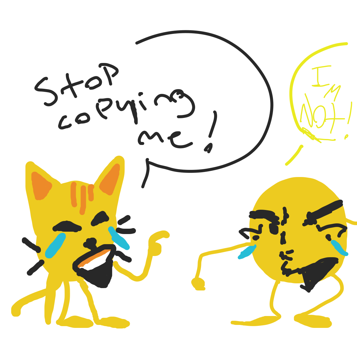 Drawing in The Rivalry of 😂 and 😹 by EvanIsHere