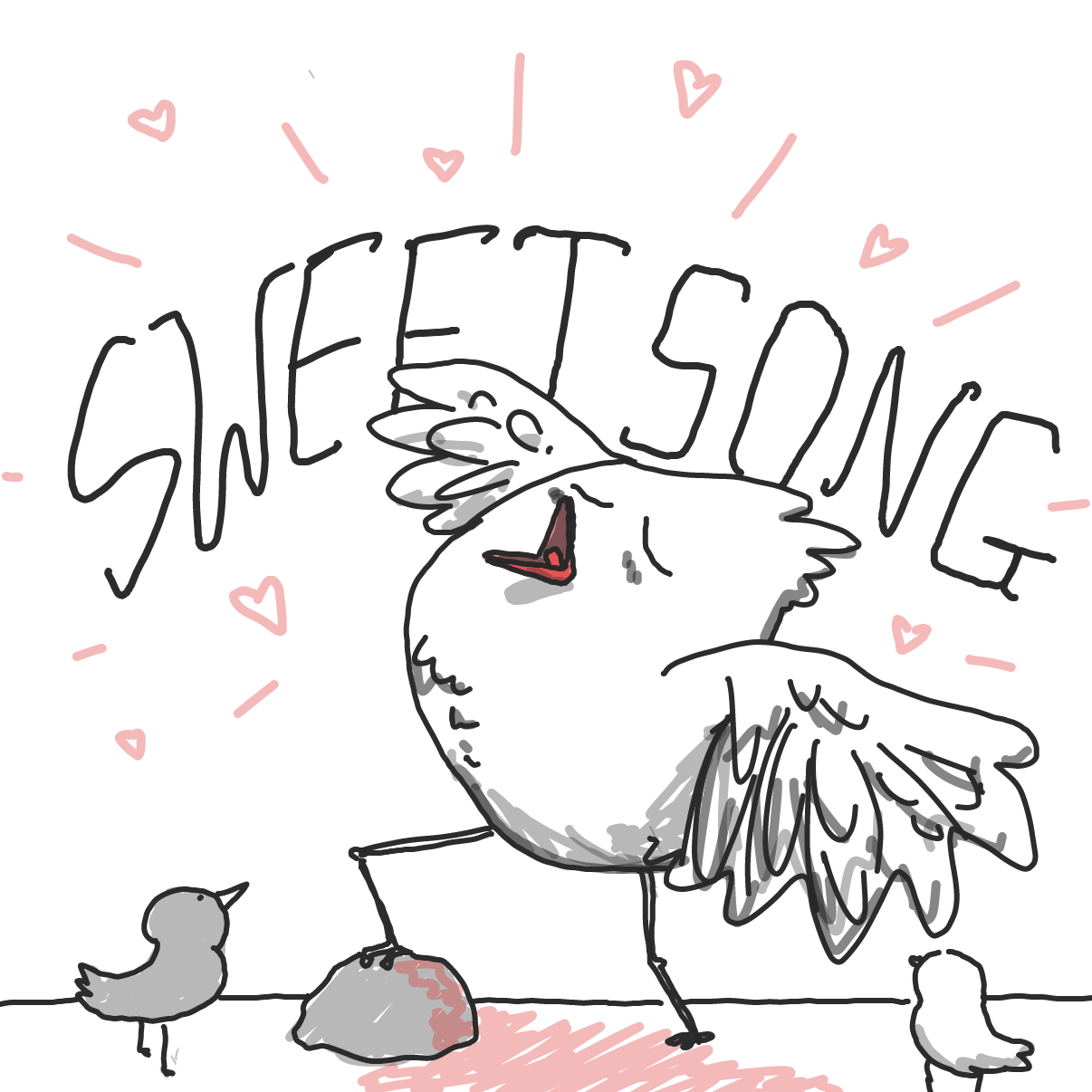 Drawing in Lovely bird by Potato Man