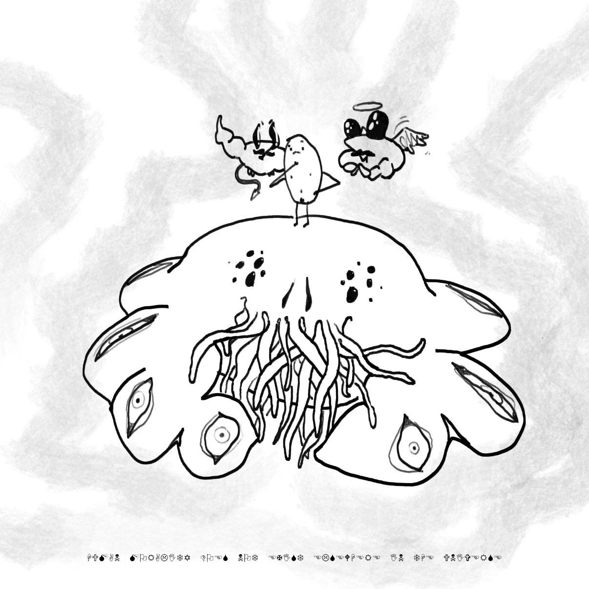 HUMAN MORALITY DOES NOT EXIST ELSEWHERE IN THE UNIVERSE - Online Drawing Game Comic Strip Panel by Potato Man