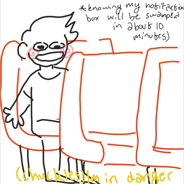 Drawing in me seeing a bunch of my jams being claimed by DistantEggSong