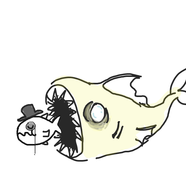 Drawing in Bigger Fish by HollowBirb