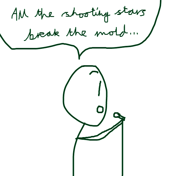 He's holding a microphone - Online Drawing Game Comic Strip Panel by pudsey99