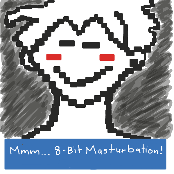 Horny player turns pixelated.  - Online Drawing Game Comic Strip Panel by Loco-L
