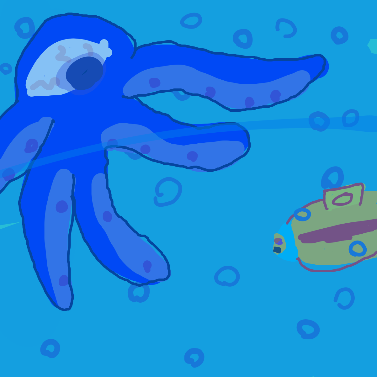 Drawing in Sub in the sea by EvanIsHere