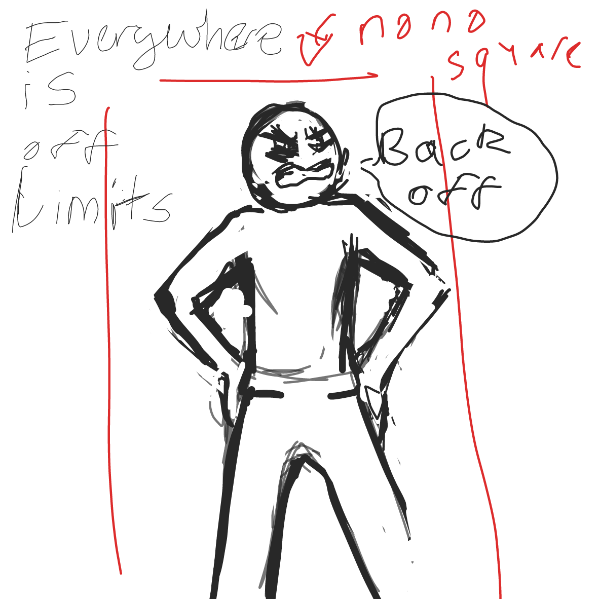 Drawing in The no no square by Lads