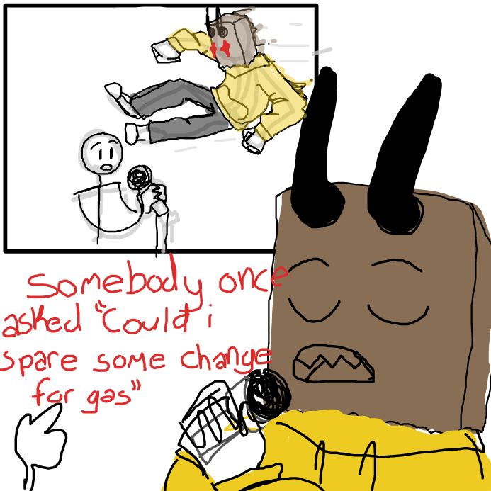 skipped the repeat of the chorus because i didn't feel like doing it again  - Online Drawing Game Comic Strip Panel by wrecktangle