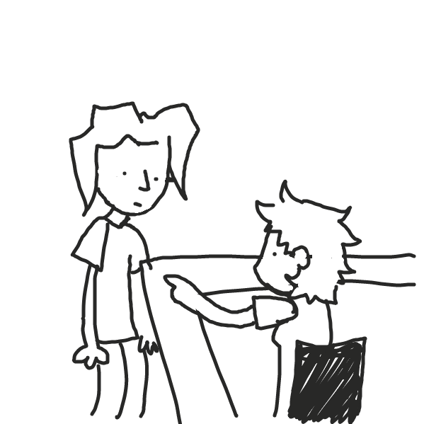 talkin to the receptionist - Online Drawing Game Comic Strip Panel by pastelgoosey