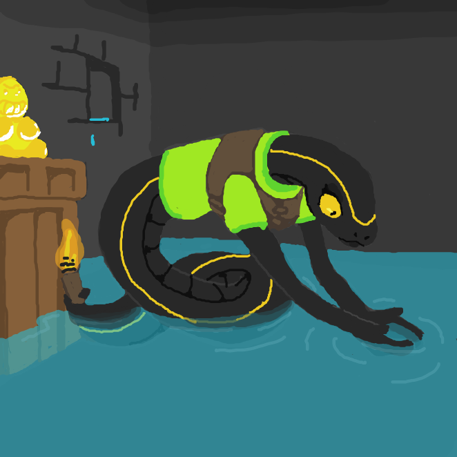 shall we taste the water? is it fresh water or is it salty and undrinkable?
 - Online Drawing Game Comic Strip Panel by Chepley