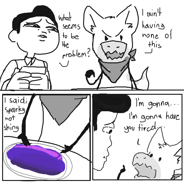 Delicated matter... also
Sorry this looks lazy i'm kinda running out of time at the moment, BRB! - Online Drawing Game Comic Strip Panel by Sluggishfella