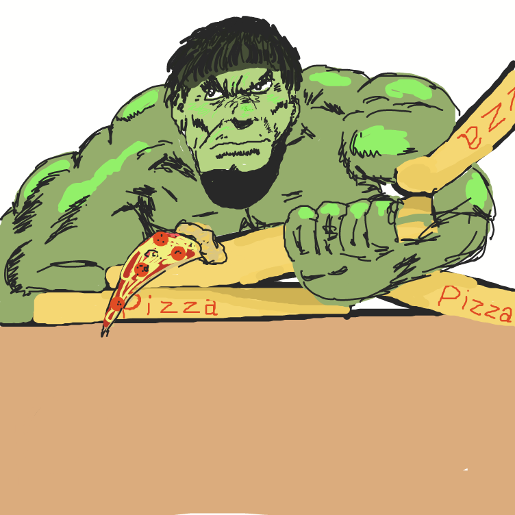 Drawing in Pizza time by dona.