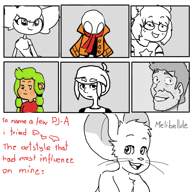 To be fair... did i really draw in their styles? Ahh... it was really hard (specially Sasha Cakes one! had me on many attempts! until i failed lmao) - Online Drawing Game Comic Strip Panel by Sluggishfella