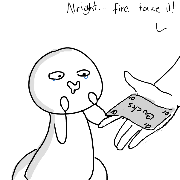 What will this baby do with 10 bucks!? - Online Drawing Game Comic Strip Panel by Sluggishfella