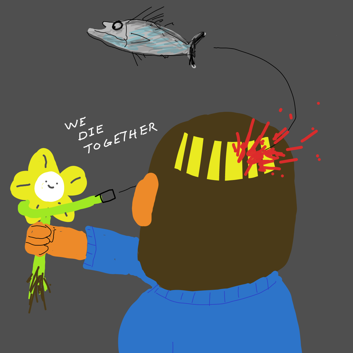 Drawing in Flowey by Potato Man