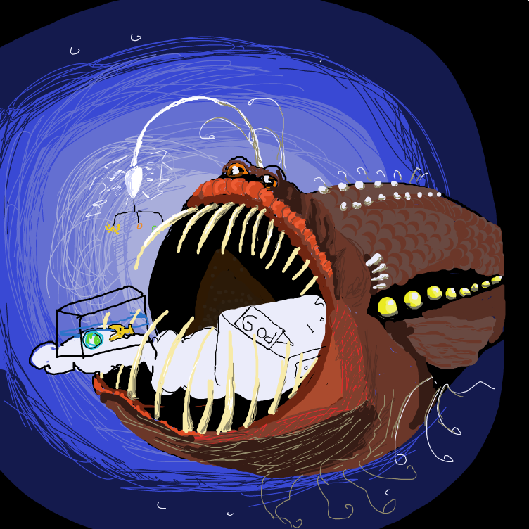 Drawing in Bigger Fish by dona.