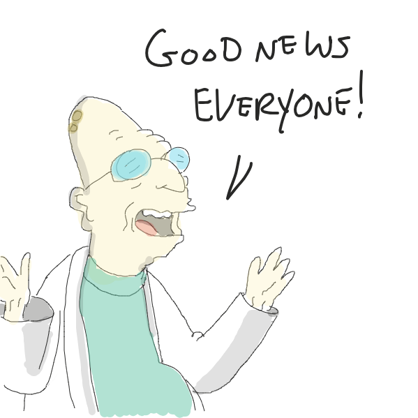 First panel in GOOD NEWS EVERYONE! drawn in our free online drawing game