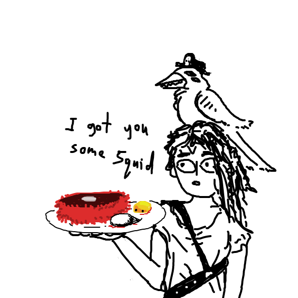 ...squids dont have bones. At least i dont think they do... - Online Drawing Game Comic Strip Panel by Robro