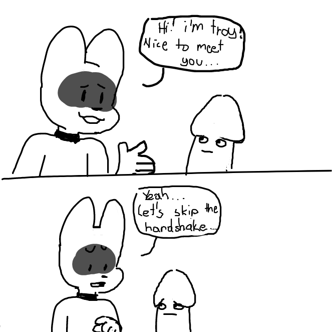 Hello hello! Hope you have a nice stay here!  - Online Drawing Game Comic Strip Panel by Sluggishfella