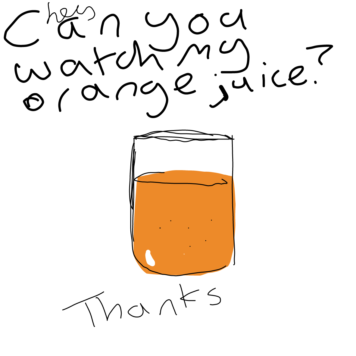 Drawing in My orange juice by Lads