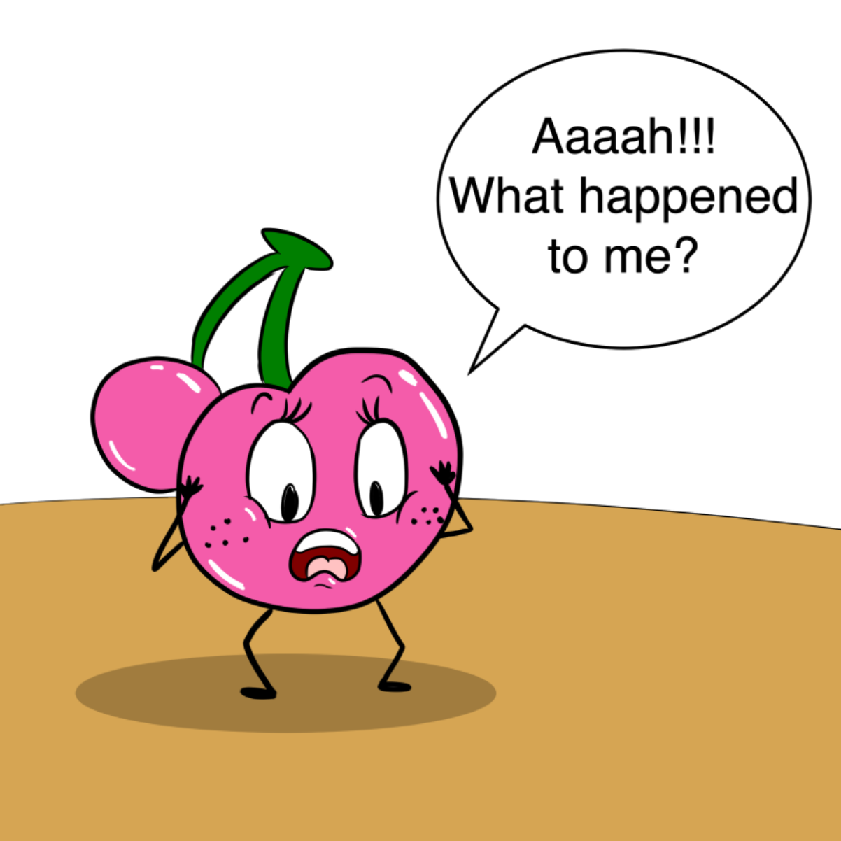 Dylan has found herself transformed into a cherry - Online Drawing Game Comic Strip Panel by CherryFlavored