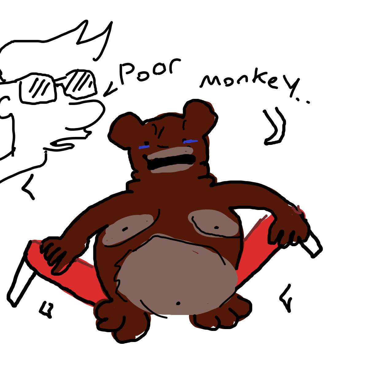 Drawing in Sleeping monkey with donuts by EvanIsHere