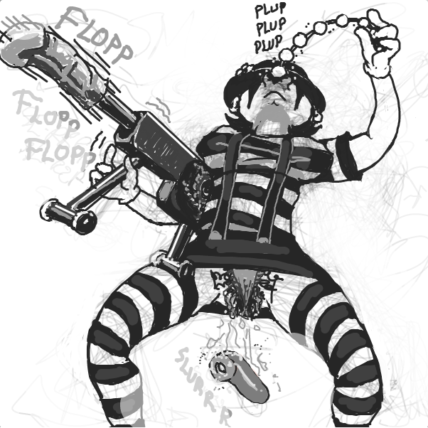 Drawing in Cut Loose Chuck A Dong by Ramora