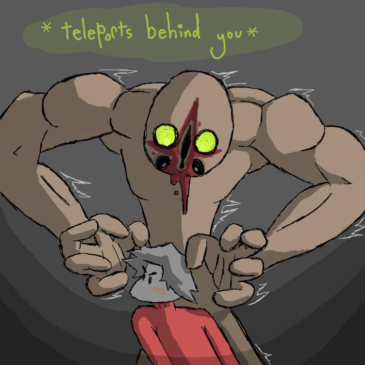 Drawing in When scp-173 escapes by Jyke The Person