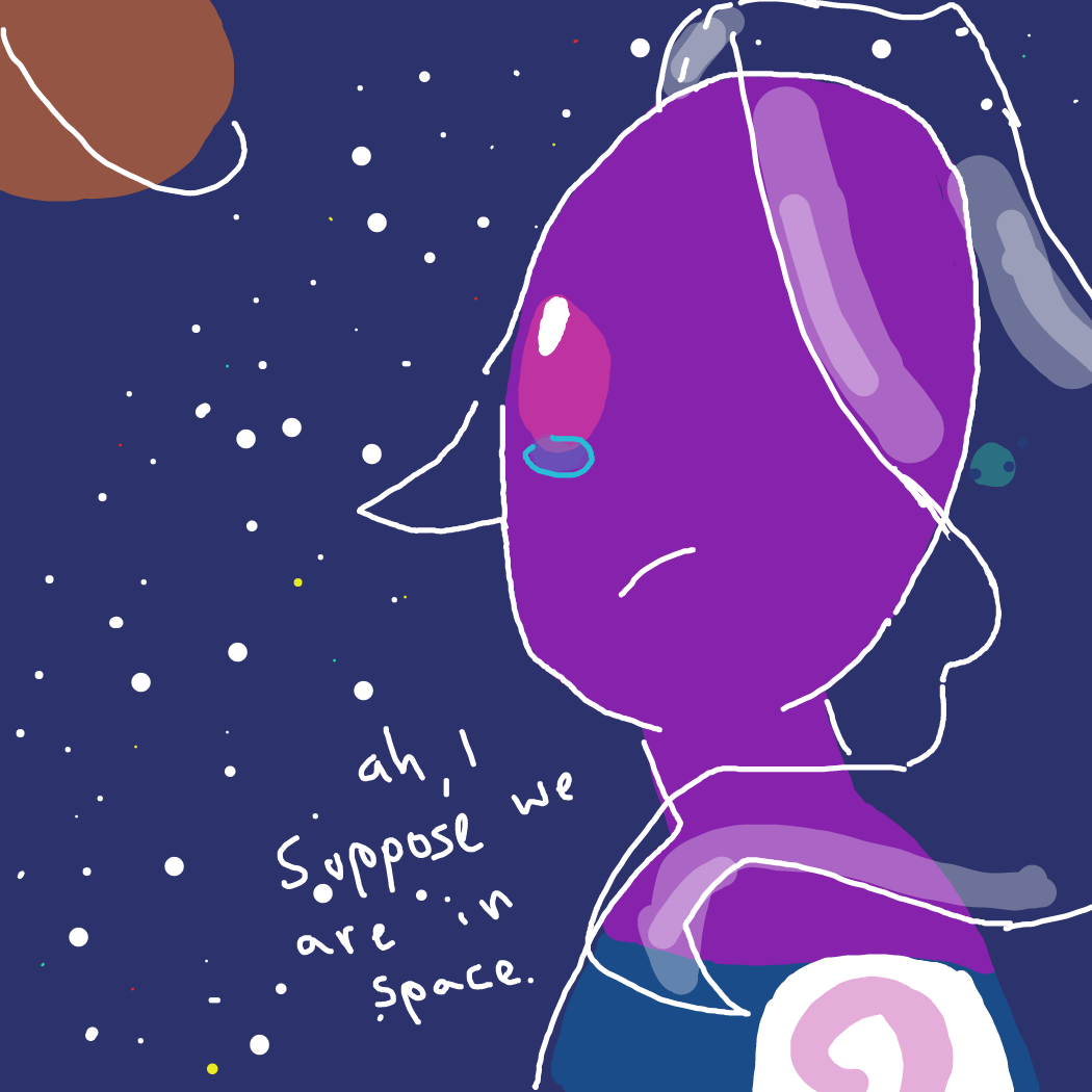 Idk wanted alien to be melancholy. - Online Drawing Game Comic Strip Panel by Rednightlights