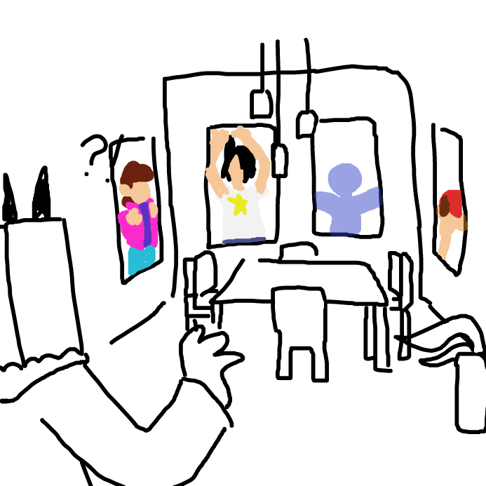 y u in val's windows >:0 - Online Drawing Game Comic Strip Panel by wrecktangle