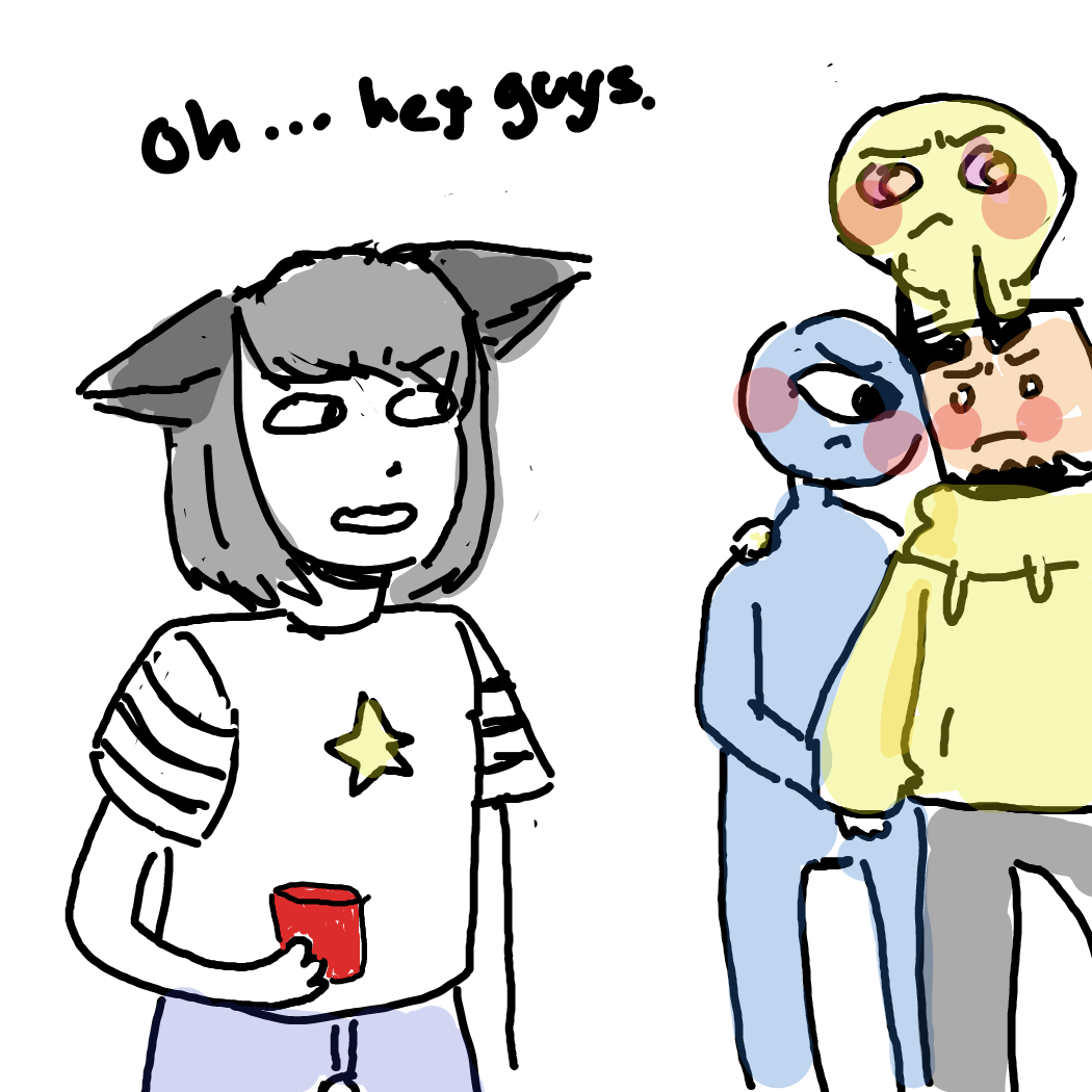 Seb with a few of his conquests - Online Drawing Game Comic Strip Panel by Rednightlights